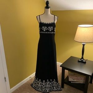 INC Spaghetti Strap Embroidered Maxi